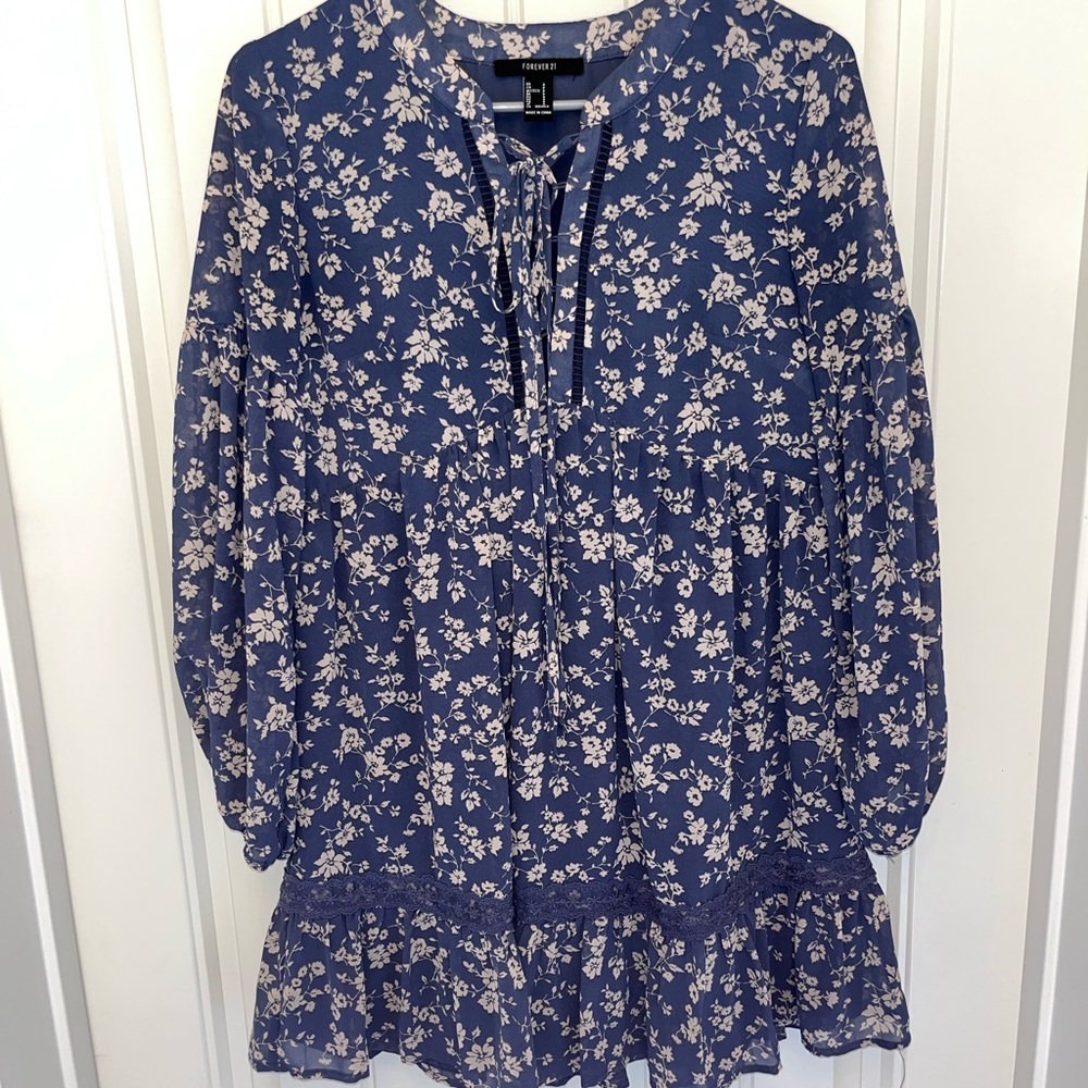 Blue floral dress
